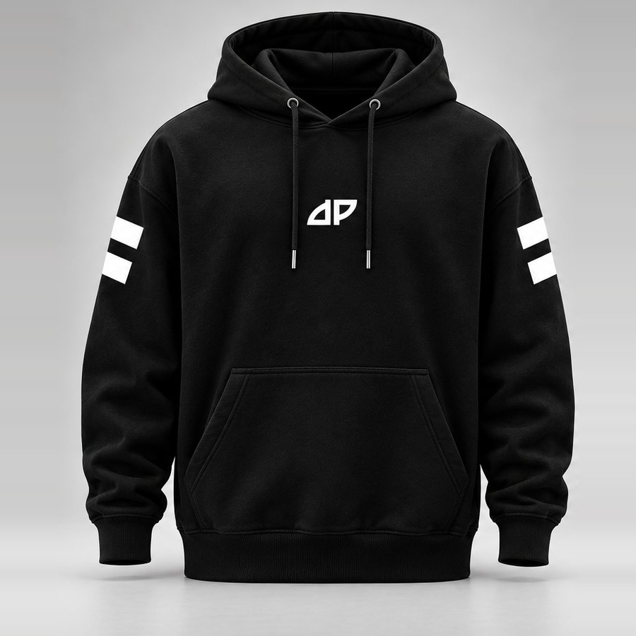 PETER PAHN logo hoodie, black
